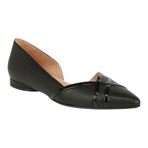 Naturalizer Barlow Black Faux Leather Cutout Ballet Flats Round Pointed Toe 8.5